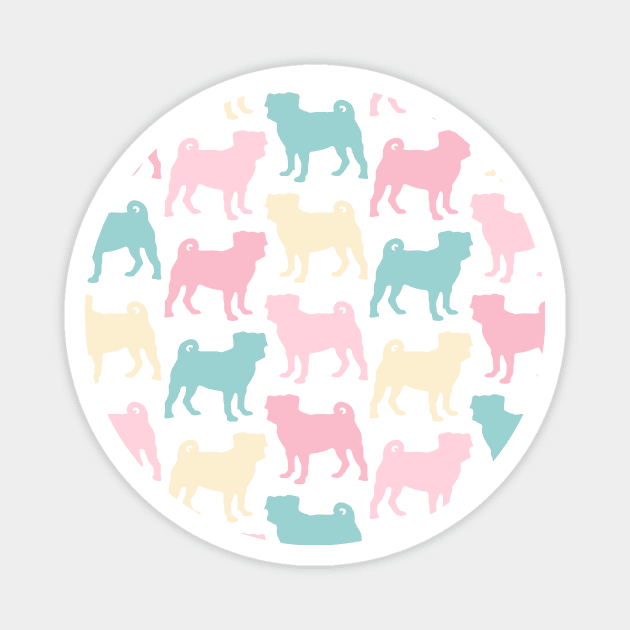 Pastel Pugs Pattern Magnet by XOOXOO